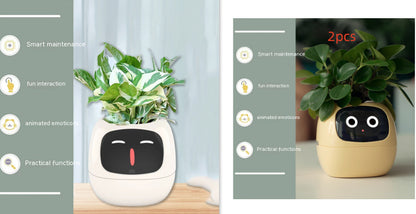 Smart Pot with Expressions and Sensors – Over 49 Expressions, 7 Smart Sensors and AI Chip, Making Plant Growing Easier and More Fun