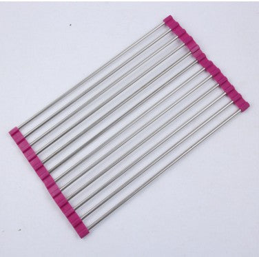 Escorredor Dobrável para Pia de Cozinha em Aço Inox