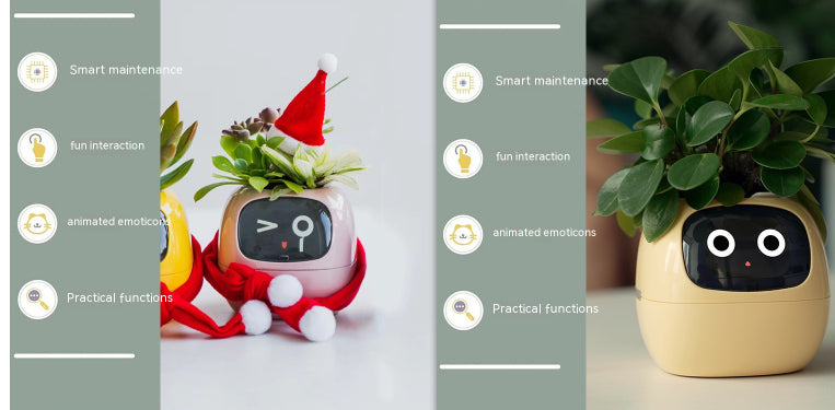 Smart Pot with Expressions and Sensors – Over 49 Expressions, 7 Smart Sensors and AI Chip, Making Plant Growing Easier and More Fun