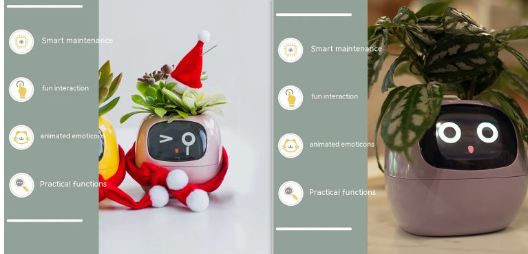 Smart Pot with Expressions and Sensors – Over 49 Expressions, 7 Smart Sensors and AI Chip, Making Plant Growing Easier and More Fun