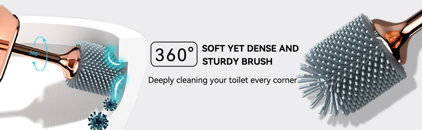 Aokala – Escova Sanitária com Suporte | Conjunto Elegante para Casa de Banho com Cabo Longo Ergonómico | Acessório Moderno e Durável para Limpeza Profunda | Ótima Opção de Presente de Natal ou Halloween – Preto & Branco
