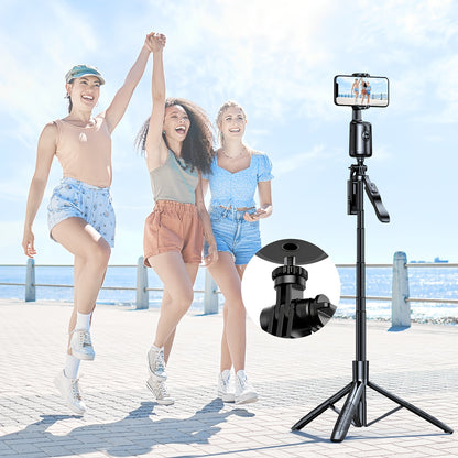 Smart Tripod with Automatic Facial Tracking – 360° Rotating Phone Holder, No App Required, Ideal for Vlogs, Live Streams and Video Recording, Rechargeable Battery, Black