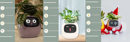 Smart Pot with Expressions and Sensors – Over 49 Expressions, 7 Smart Sensors and AI Chip, Making Plant Growing Easier and More Fun