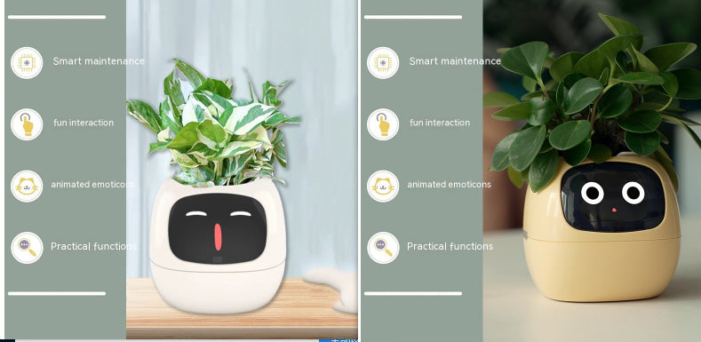 Smart Pot with Expressions and Sensors – Over 49 Expressions, 7 Smart Sensors and AI Chip, Making Plant Growing Easier and More Fun