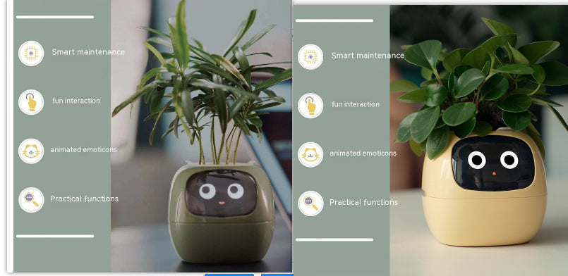 Smart Pot with Expressions and Sensors – Over 49 Expressions, 7 Smart Sensors and AI Chip, Making Plant Growing Easier and More Fun