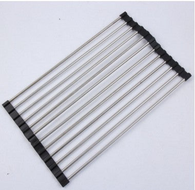 Escorredor Dobrável para Pia de Cozinha em Aço Inox