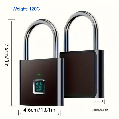 Smart Fingerprint Lock – Waterproof, Keyless, USB Rechargeable, Lightweight Aluminum, Ideal for Suitcases, Backpacks, and Luggage