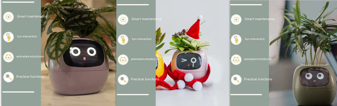 Smart Pot with Expressions and Sensors – Over 49 Expressions, 7 Smart Sensors and AI Chip, Making Plant Growing Easier and More Fun