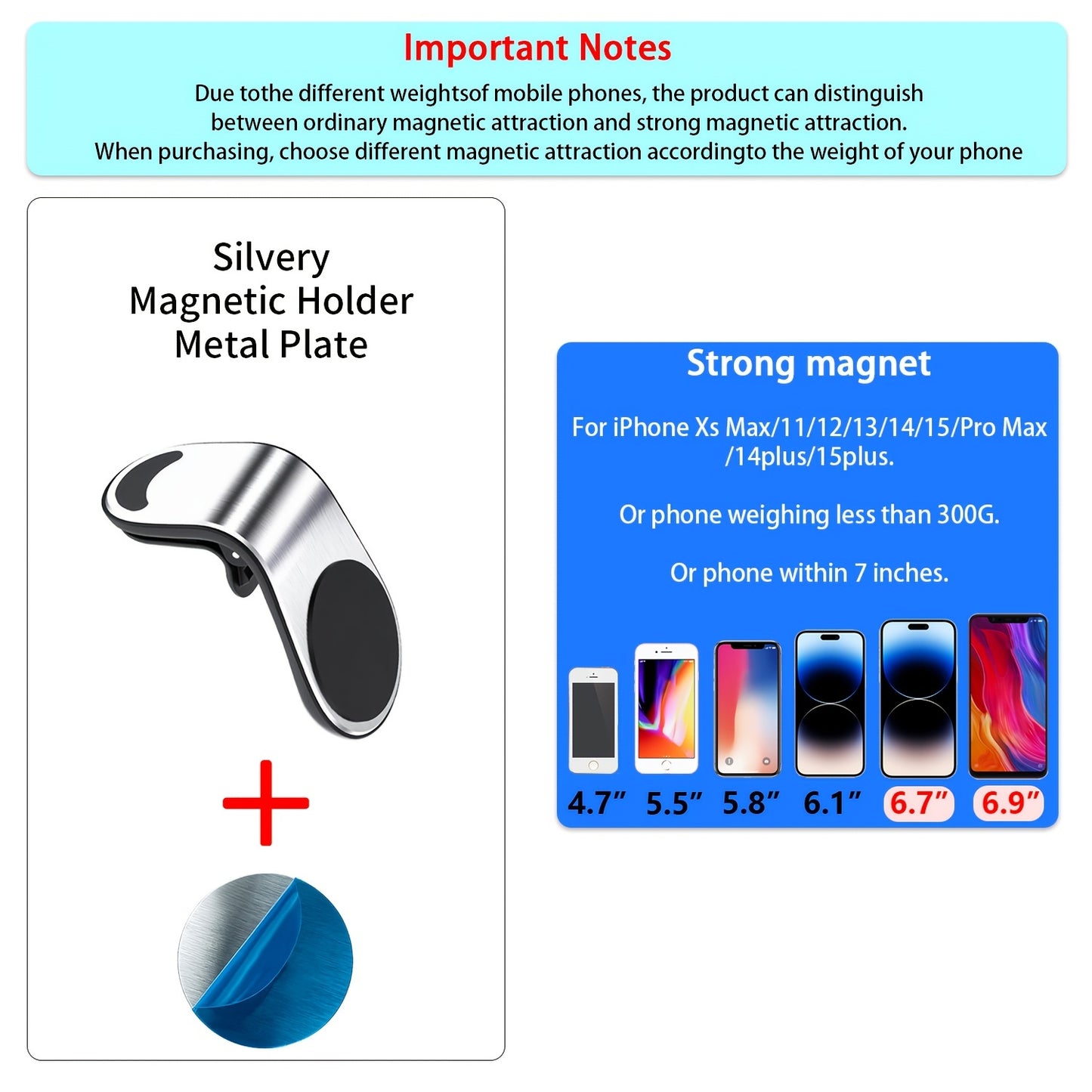 Magnetic Car Phone Holder L-Shaped – Magnetic Smartphone Holder for Automotive Dashboard