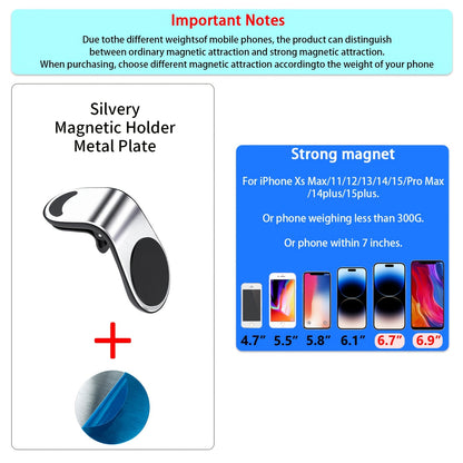 Magnetic Car Phone Holder L-Shaped – Magnetic Smartphone Holder for Automotive Dashboard