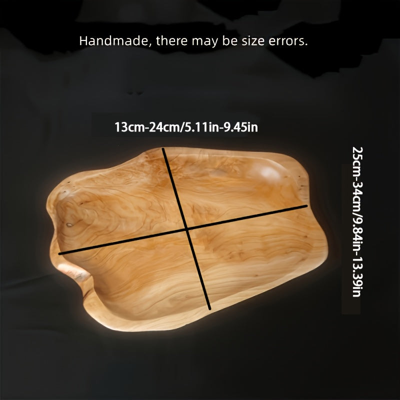 Bandeja de Jóias em Madeira Maciça Feita à Mão – Decoração Rústica em Estilo Country, Acabamento Natural, Formato Octogonal, Multiuso para Organização e Decoração da Casa