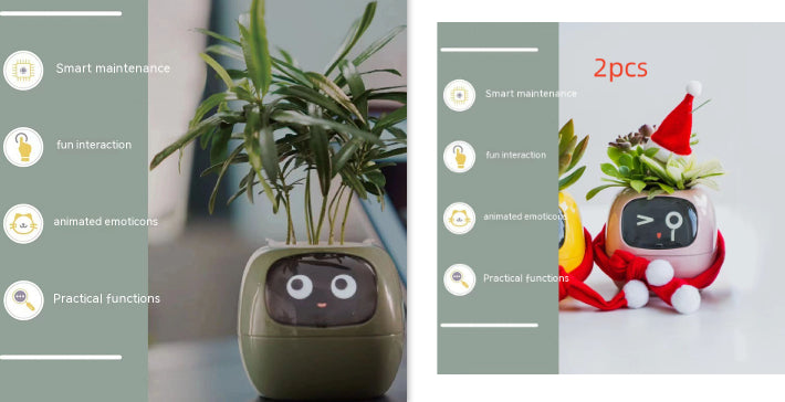 Smart Pot with Expressions and Sensors – Over 49 Expressions, 7 Smart Sensors and AI Chip, Making Plant Growing Easier and More Fun