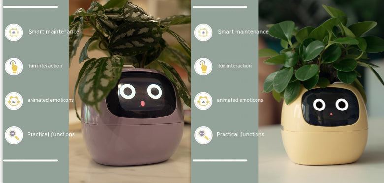 Smart Pot with Expressions and Sensors – Over 49 Expressions, 7 Smart Sensors and AI Chip, Making Plant Growing Easier and More Fun