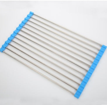 Escorredor Dobrável para Pia de Cozinha em Aço Inox