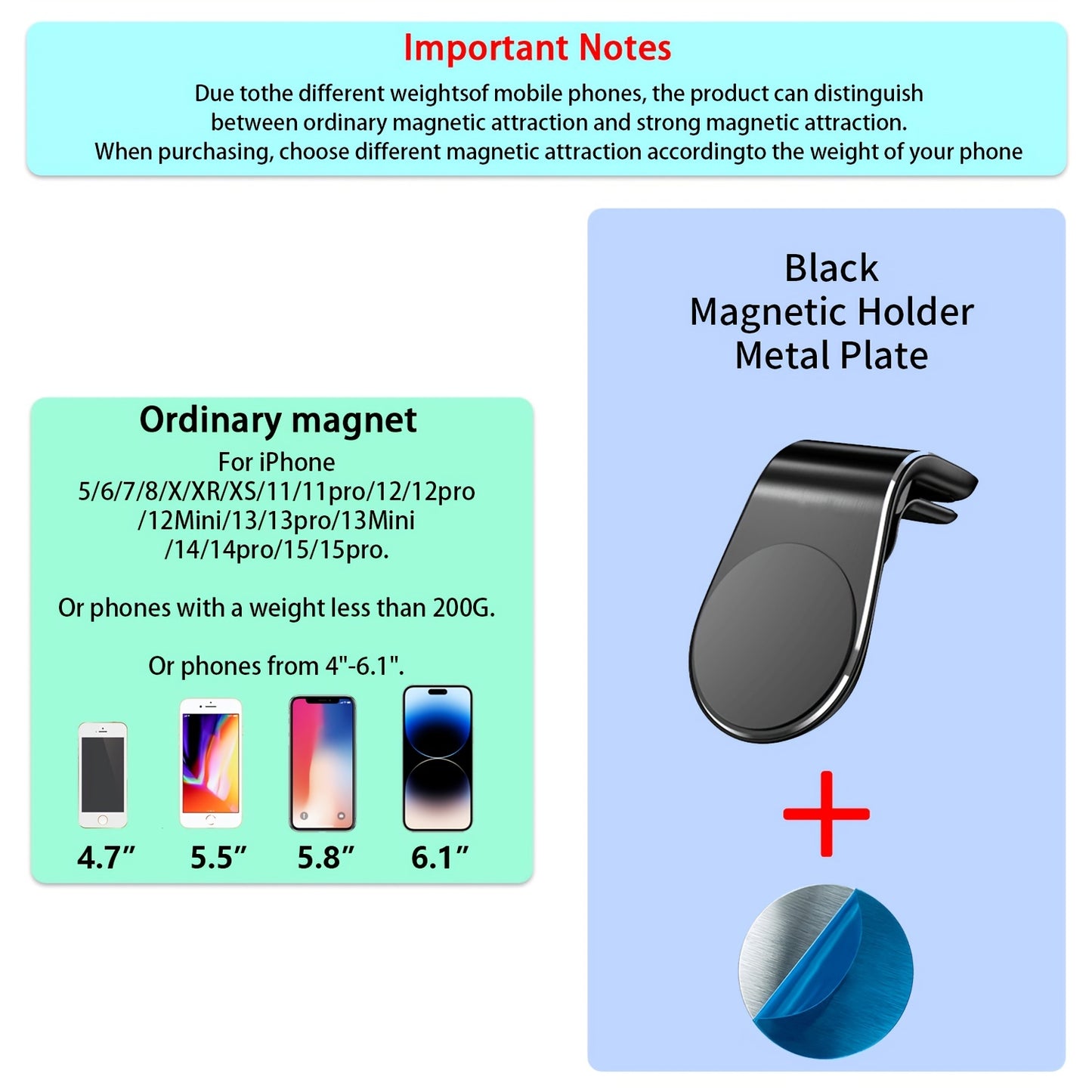 Magnetic Car Phone Holder L-Shaped – Magnetic Smartphone Holder for Automotive Dashboard