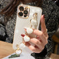 Luxury iPhone Case with Metal Chain Bracelet – Lens and Back Protection, Compatible with iPhone 14/13/12/11/XR/XS/X/8/7/SE, Heart-Shaped Design