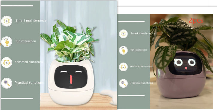 Smart Pot with Expressions and Sensors – Over 49 Expressions, 7 Smart Sensors and AI Chip, Making Plant Growing Easier and More Fun