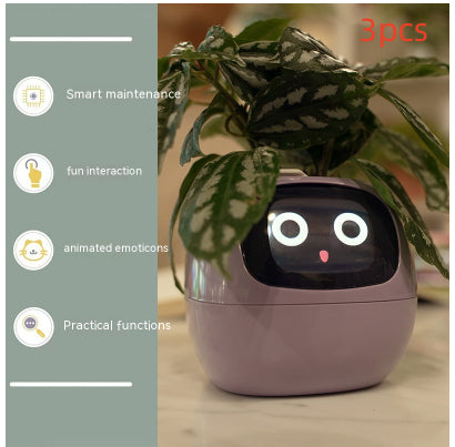 Smart Pot with Expressions and Sensors – Over 49 Expressions, 7 Smart Sensors and AI Chip, Making Plant Growing Easier and More Fun