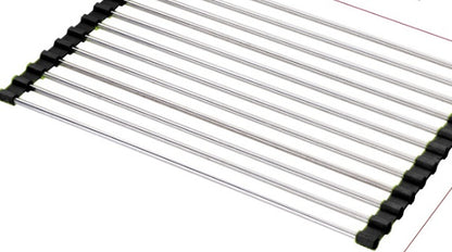 Escorredor Dobrável para Pia de Cozinha em Aço Inox