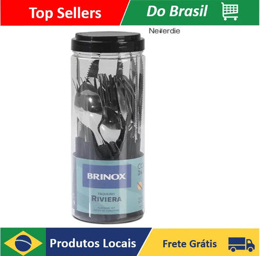 Conjunto Talheres 24 Peças Aço Inox
