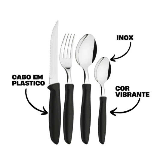 Conjunto Talheres 24 Peças Aço Inox