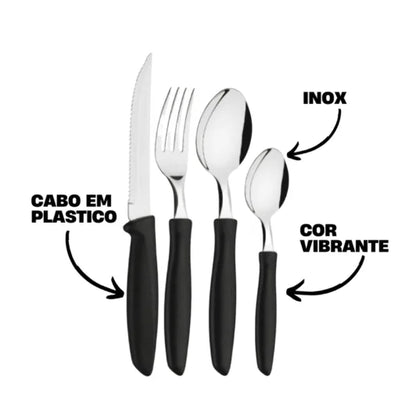 Conjunto Talheres 24 Peças Aço Inox