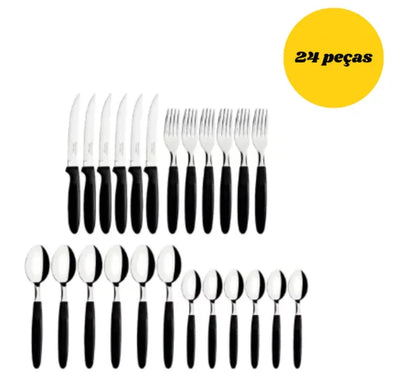 Conjunto Talheres 24 Peças Aço Inox
