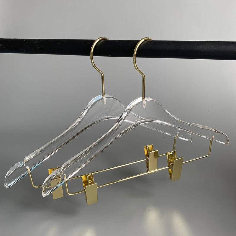 Cabide Acrílico Transparente com Gancho Metálico