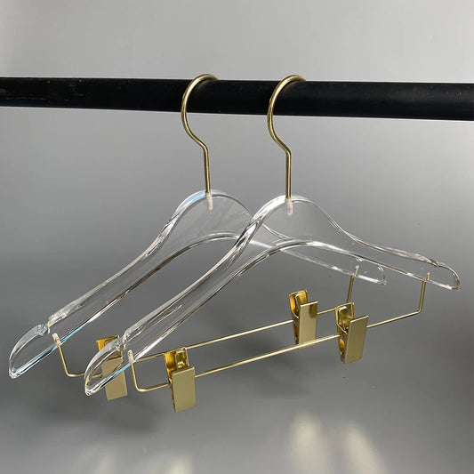 Cabide Acrílico Transparente com Gancho Metálico