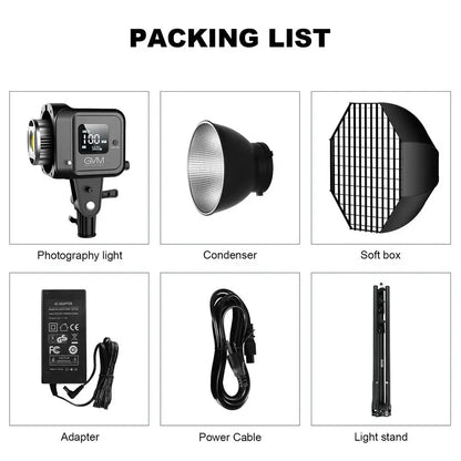 Professional 80W LED Light GVM SD80D - Dimmable Softbox for Photography and Video