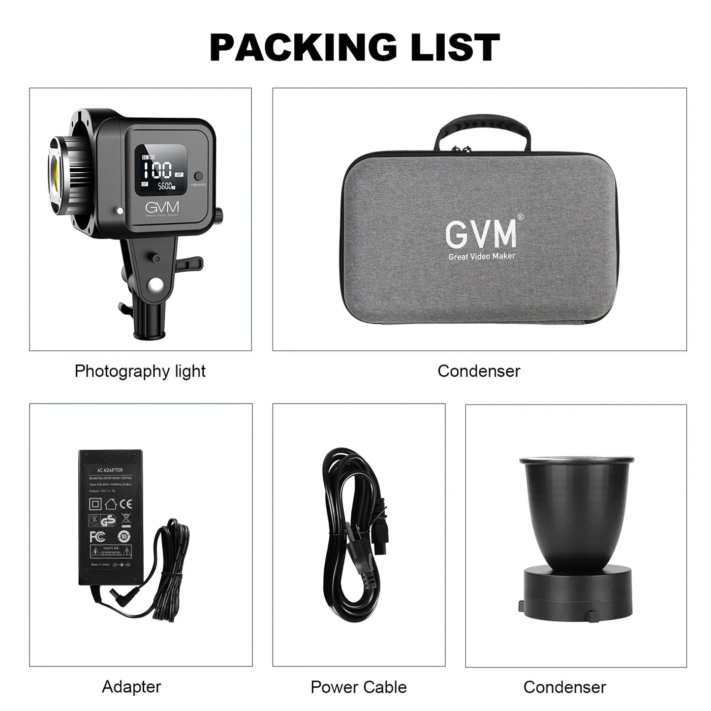 Professional 80W LED Light GVM SD80D - Dimmable Softbox for Photography and Video