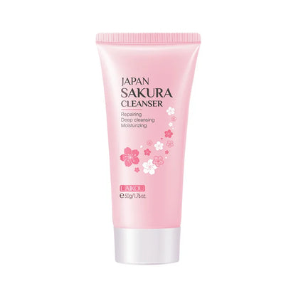 Gel limpiador Laikou Sakura Japan 50 g: limpieza profunda, control de grasa, hidratación y minimización de poros.