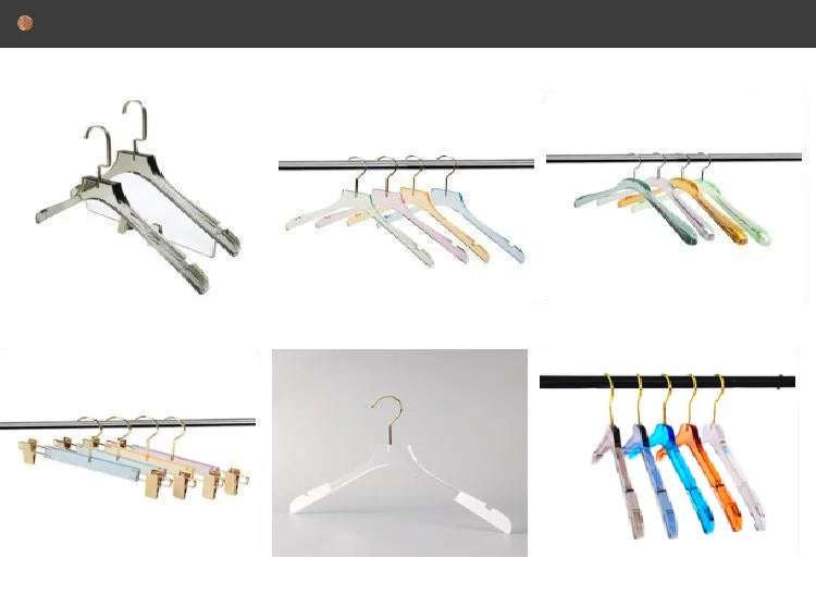 Cabide Acrílico Transparente com Gancho Metálico