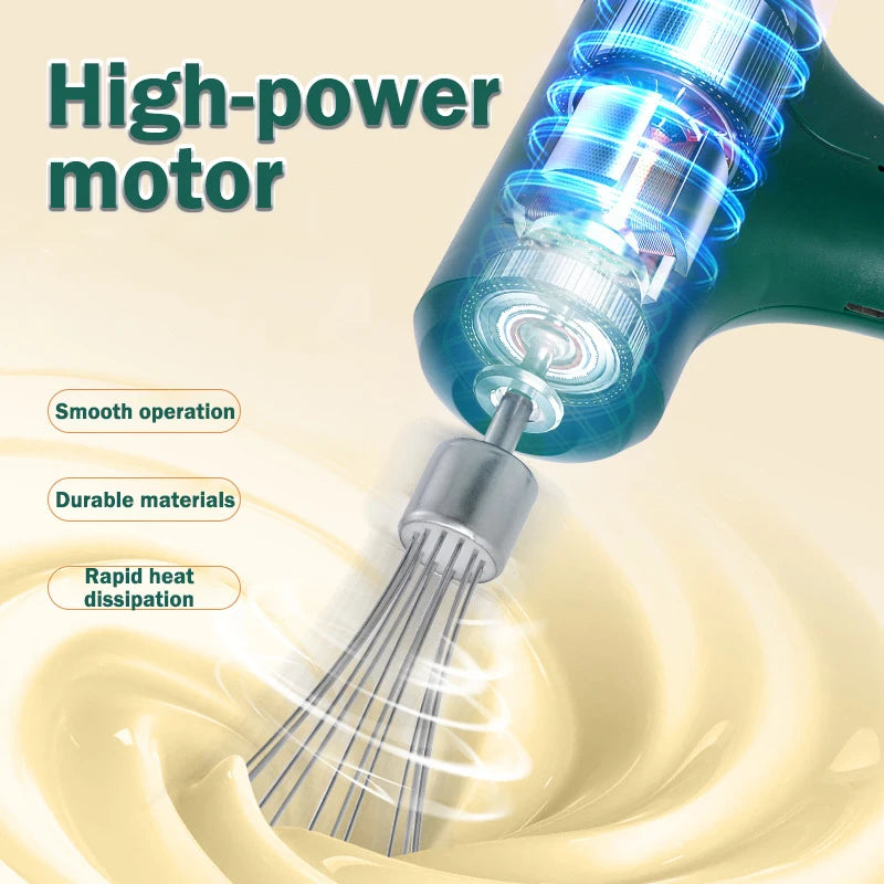 Mixer Manual Elétrico com 6 Lâminas - Batedor Portátil Automático para Cremes e Sobremesas