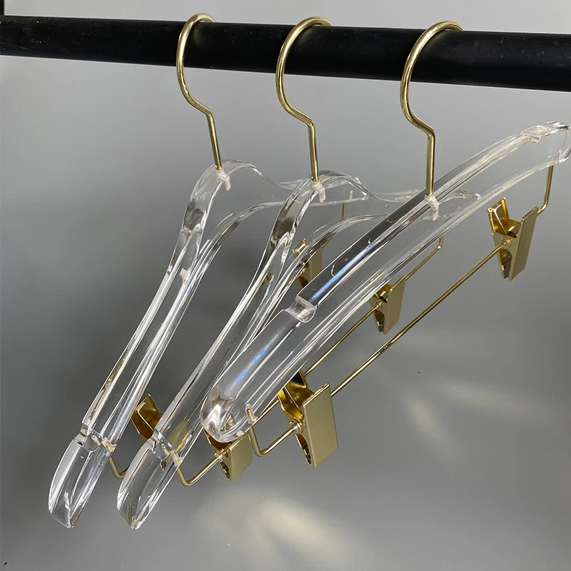 Cabide Acrílico Transparente com Gancho Metálico