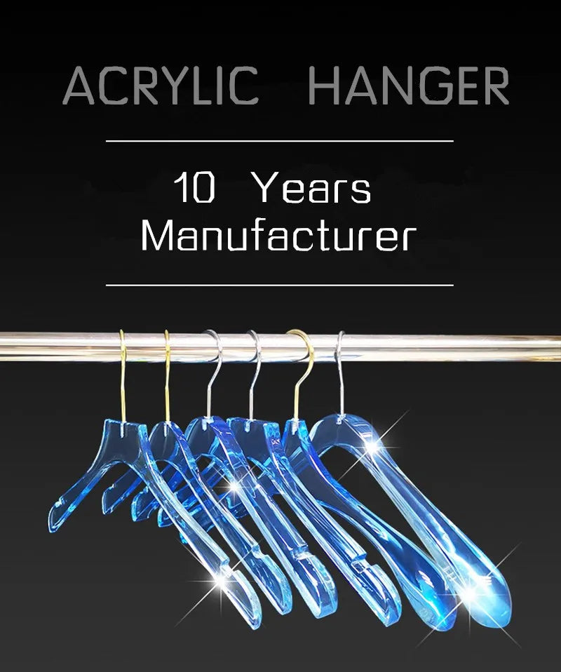 Cabide Acrílico Transparente com Gancho Metálico