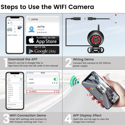 Cámara de visión trasera inalámbrica HD 720P WiFi 5G: visión nocturna para autos y camiones