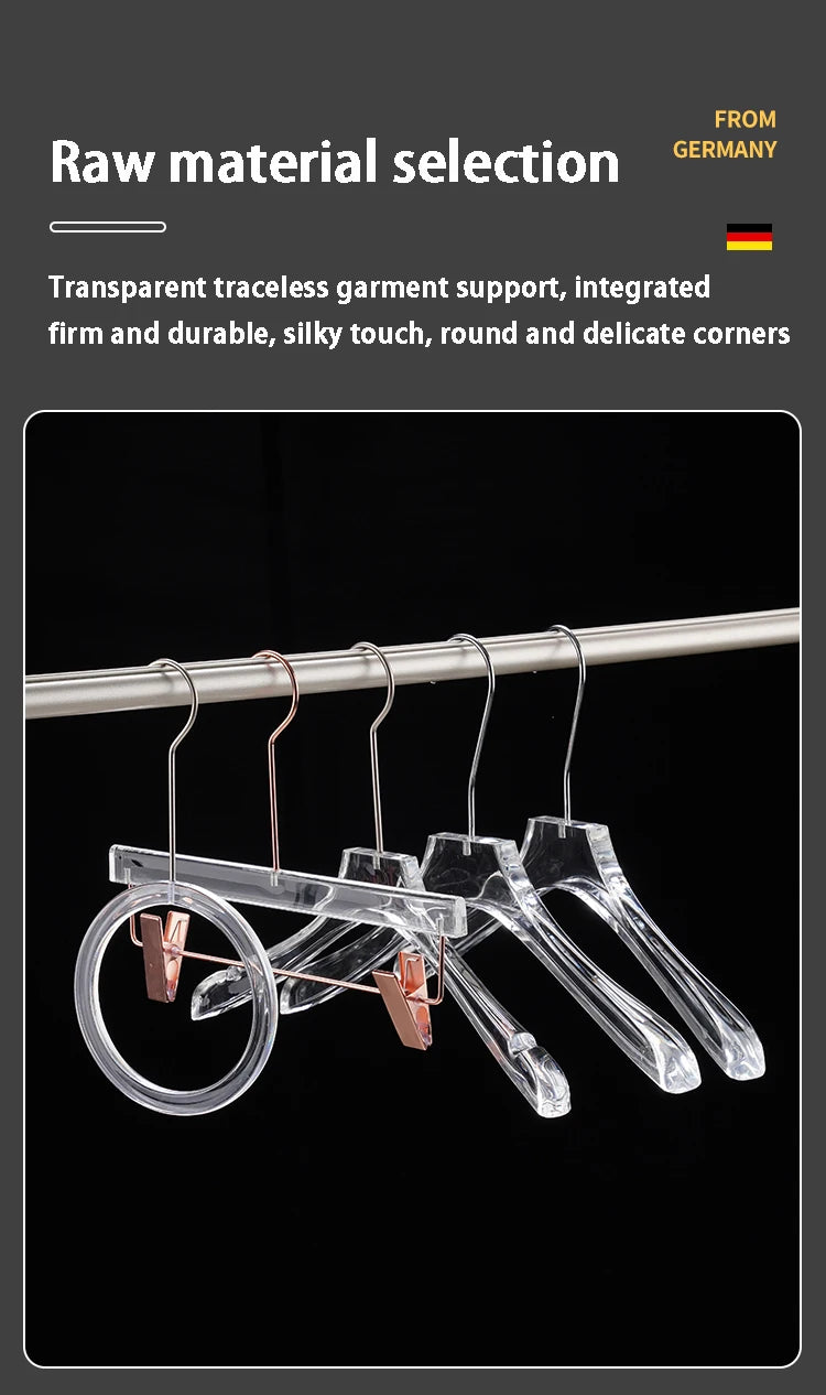 Cabide Acrílico Transparente com Gancho Metálico