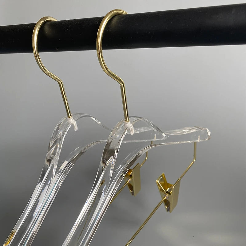 Cabide Acrílico Transparente com Gancho Metálico