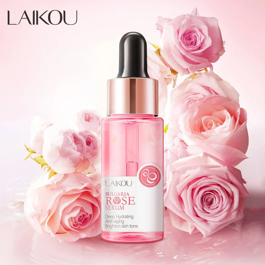 Sérum Facial LAIKOU Rosa Bulgária – Hidratante Anti-Idade Iluminador Manchas Poros Pele Radiante