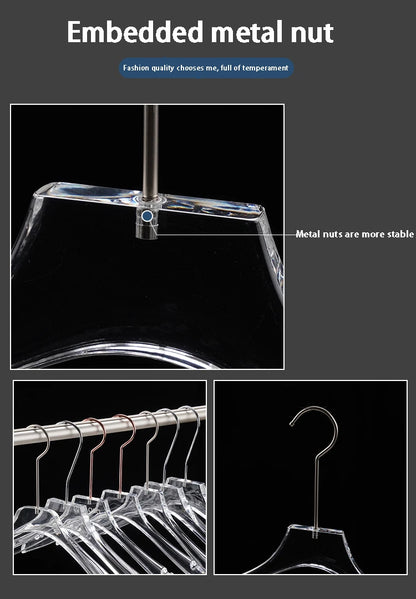 Cabide Acrílico Transparente com Gancho Metálico