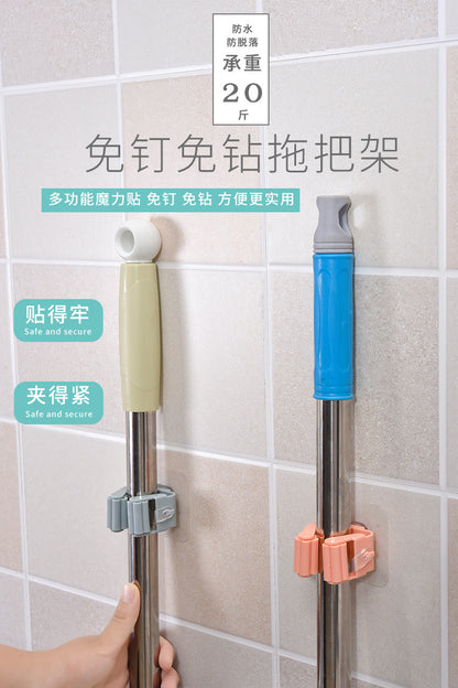 Gancho de Armazenamento para Vassoura e Mopa – Suporte Multiuso de Parede | Organizador Impermeável para Casa de Banho | Suporte para Ferramentas de Limpeza