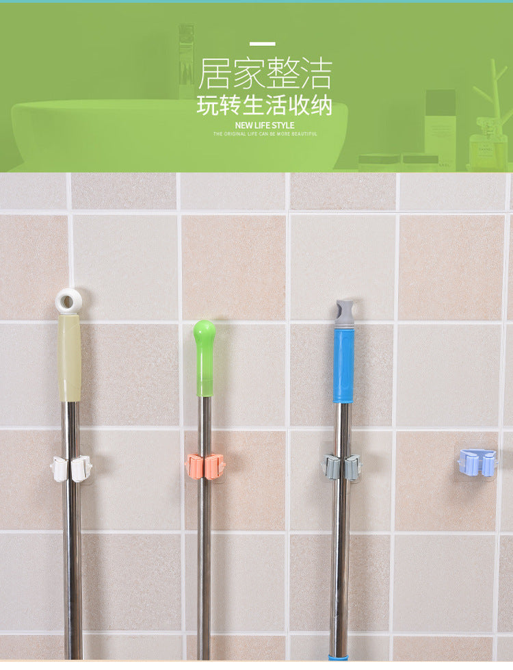 Gancho de Armazenamento para Vassoura e Mopa – Suporte Multiuso de Parede | Organizador Impermeável para Casa de Banho | Suporte para Ferramentas de Limpeza