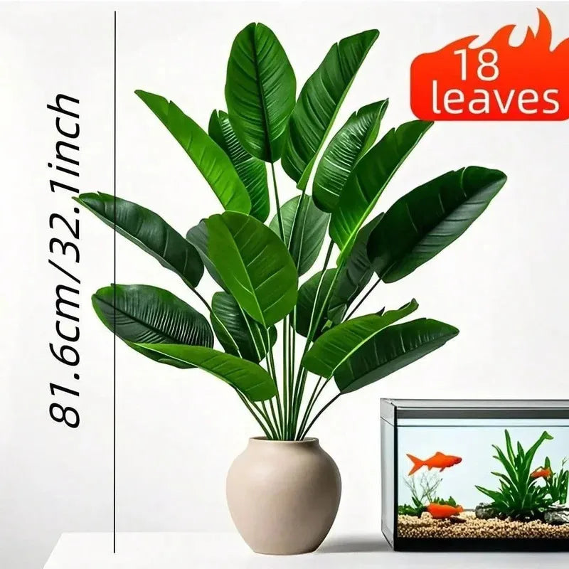 Palmeira Artificial 18 Folhas – Árvore Tropical Grande Bananeira Decorativa Toque Real Casa Jardim Festa 2025
