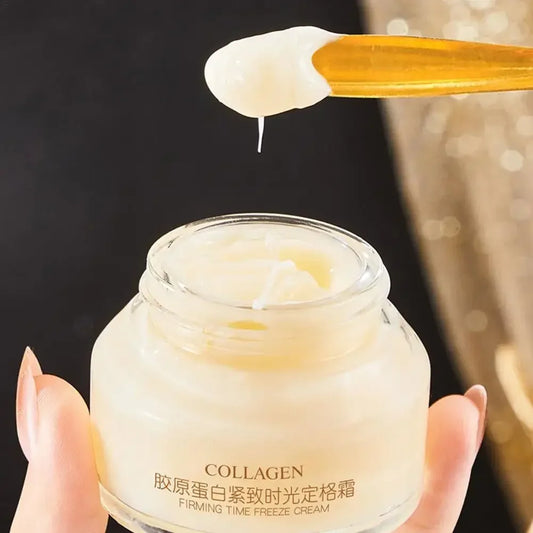 Crema facial reafirmante con colágeno: hidratante e iluminadora, reduce arrugas y líneas finas, ilumina la piel.