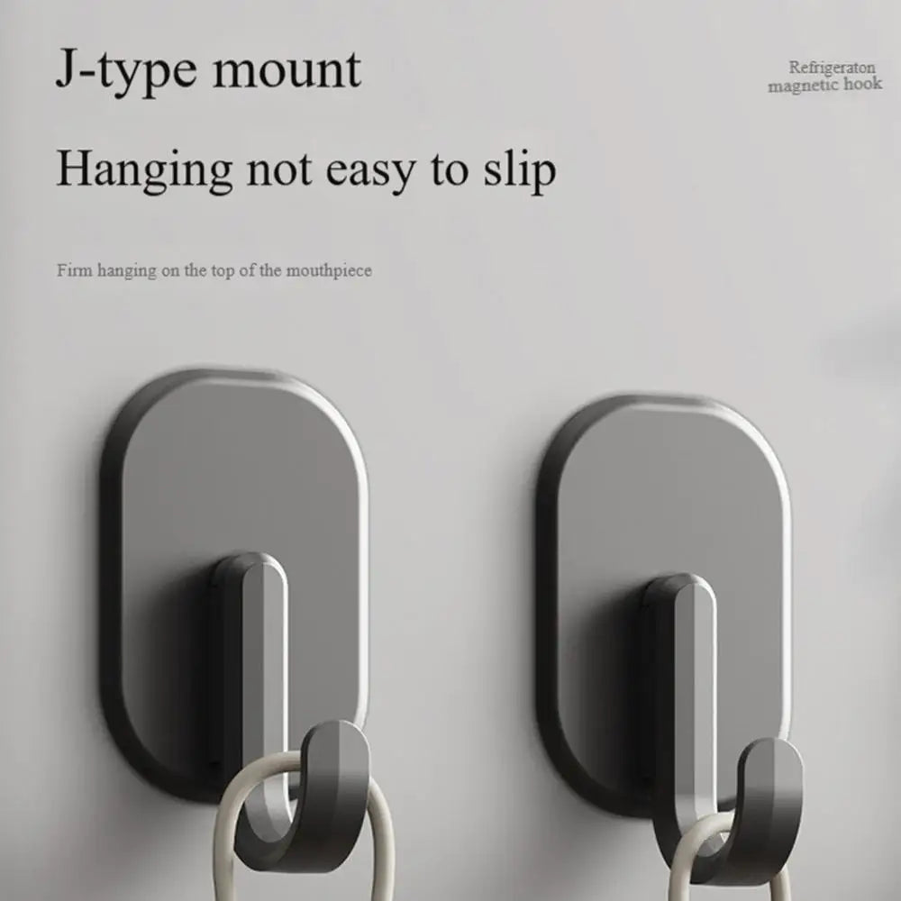 Reinforced Magnetic Hook – Strong Support for Kitchen, Refrigerator, Keys, and Towels | No Drilling Required Installation | Multifunctional Hook for Bathroom and Organization
