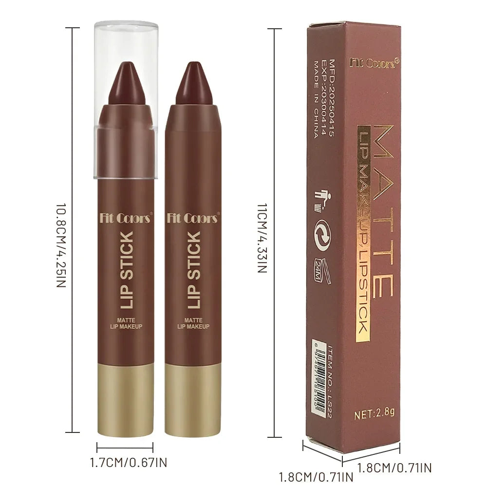Labial líquido mate aterciopelado resistente al agua: no se corre, hidratante, nutritivo, color chocolate, 6 tonos, cosmético de larga duración.