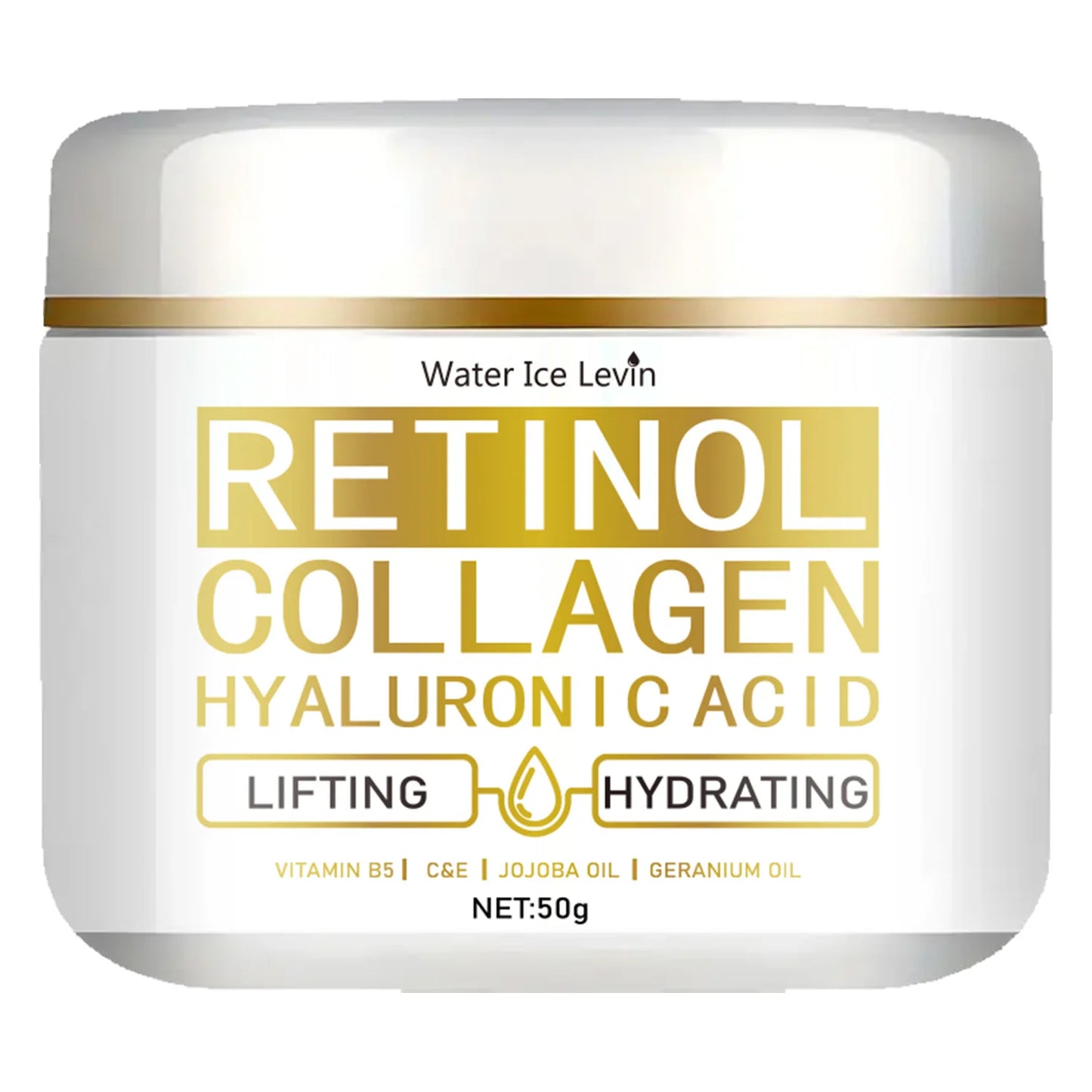 Crema hidratante con retinol y colágeno: antiarrugas, con vitamina C y E, reafirmante, reafirmante, piel joven, hidratación duradera, 50 g