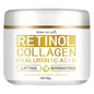 Crema hidratante con retinol y colágeno: antiarrugas, con vitamina C y E, reafirmante, reafirmante, piel joven, hidratación duradera, 50 g