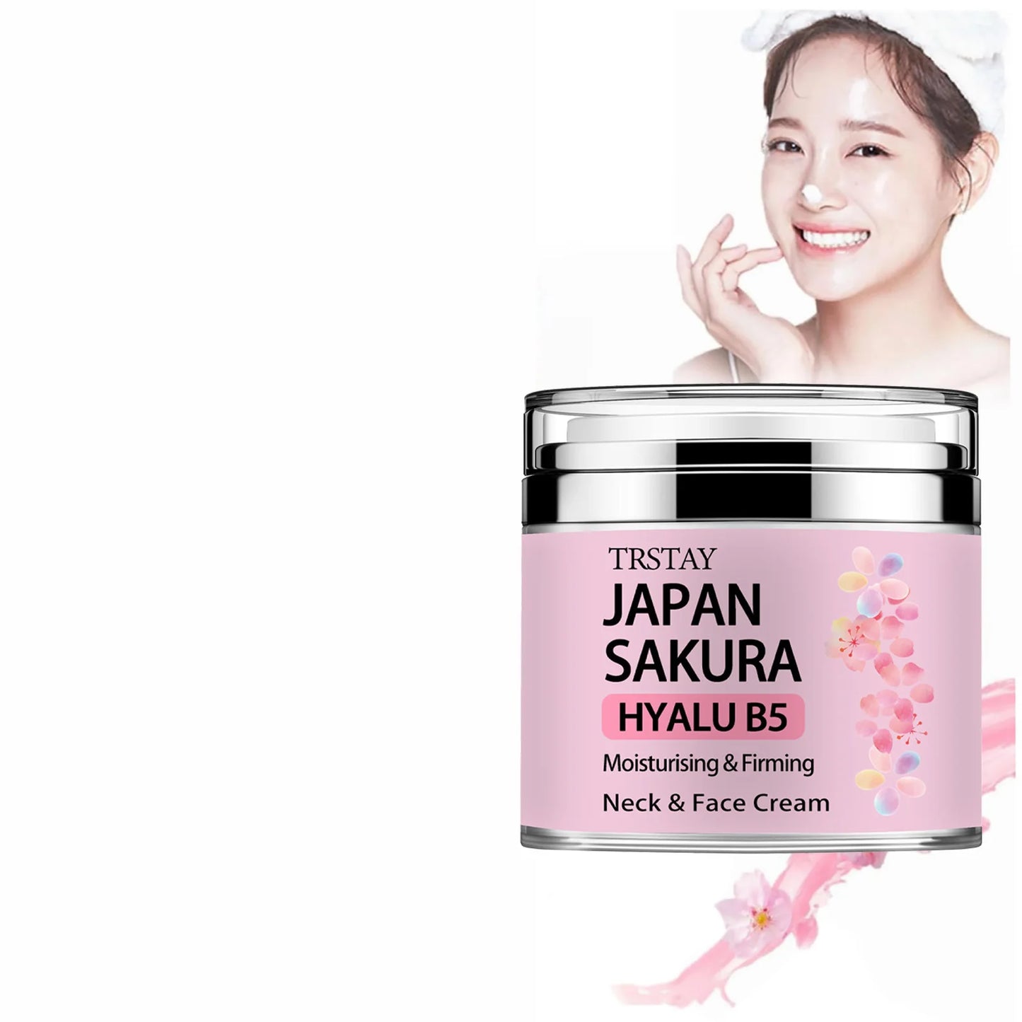 Crema de esencia de sakura japonesa con ácido hialurónico: hidratación y luminosidad.